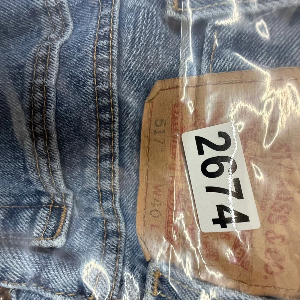 Levi's 517 Jeans Mens 40x34 Light Wash Blue Bootcut Denim Pants